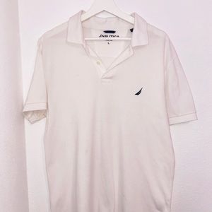 White Nautica Polo Size L Slim Fit